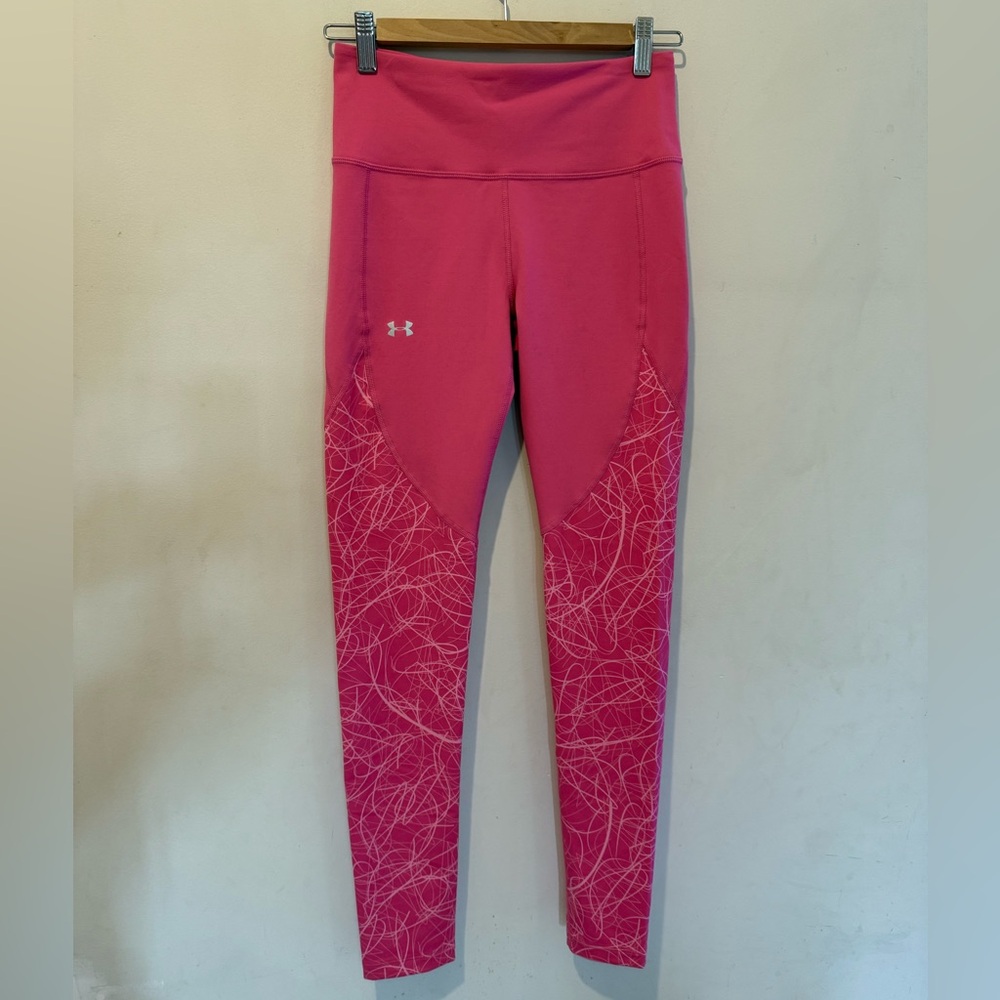 Pink under armour heat gear legging